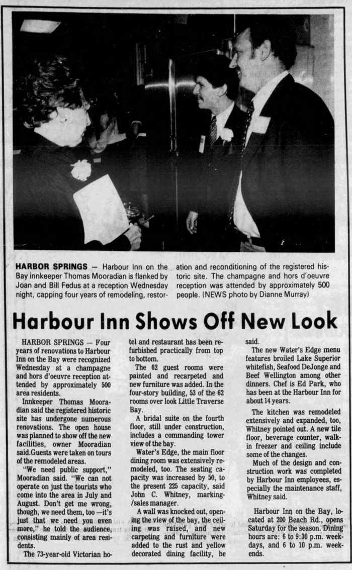 Harbour Inn (Harbor Inn, Ramona Park Hotel) - May 26 1983 Article